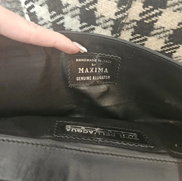 Titti Dell’Acqua X Maxima Black Alligator Leather Clutch Vintage 1990s - Picture 8 of 8